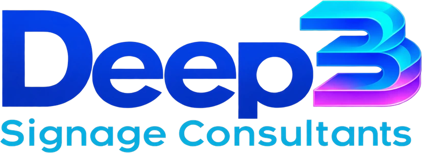 Deep3 Signage Consultants logo, light version