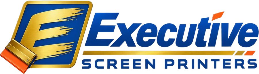 Executive Screen Printers logo, light version