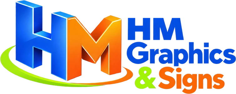 HM Graphics & Signs logo, light version