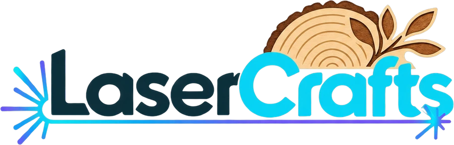 LaserCrafts logo, light version
