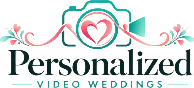 Personalised Video Weddings logo, light version
